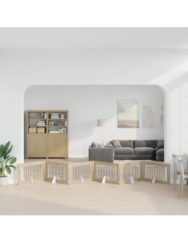 Cancello per cani con supporti 6 pcs Rovere Sonoma 100 x 60 cm