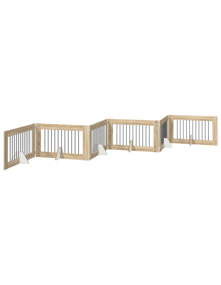 Cancello per cani con supporti 6 pcs Rovere Sonoma 100 x 60 cm