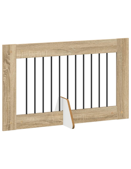 Cancello per cani con supporti 6 pcs Rovere Sonoma 100 x 60 cm