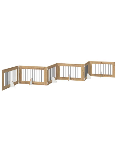 Cancello per cani con supporti 6 pcs Rovere Artigianale