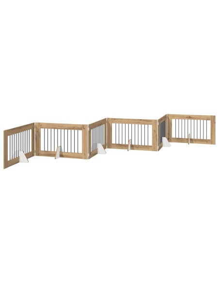 Cancello per cani con supporti 6 pcs Rovere Artigianale