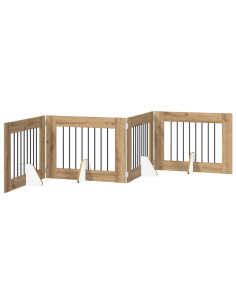 Cancello per cani con supporti 4 pcs Rovere Artigianale 2