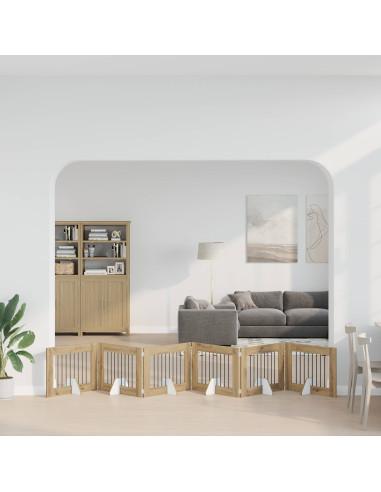 Cancello per cani con supporti 6 pcs Rovere Artigianale