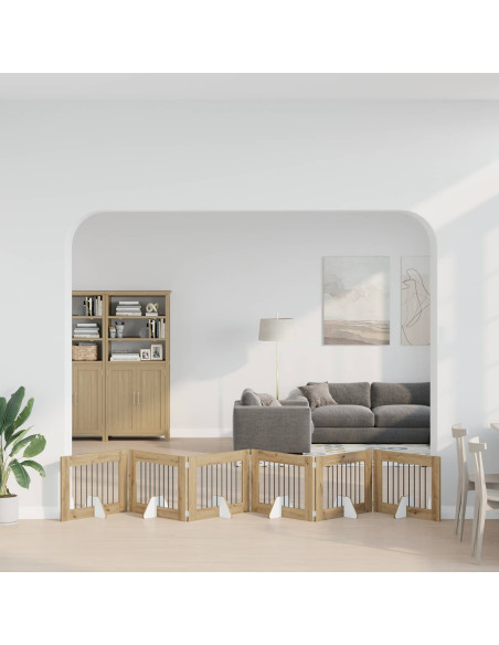 Cancello per cani con supporti 6 pcs Rovere Artigianale