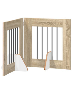 Cancello per cani con supporti 2 pcs Rovere Sonoma 60 x 60 cm 2