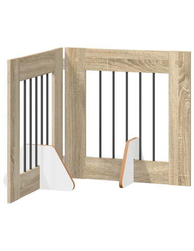 Cancello per cani con supporti 2 pcs Rovere Sonoma 60 x 60 cm