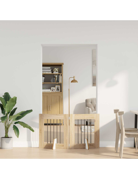 Cancello per cani con supporti 2 pcs Rovere Sonoma 60 x 60 cm