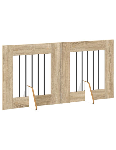 Cancello per cani con supporti 2 pcs Rovere Sonoma 60 x 60 cm