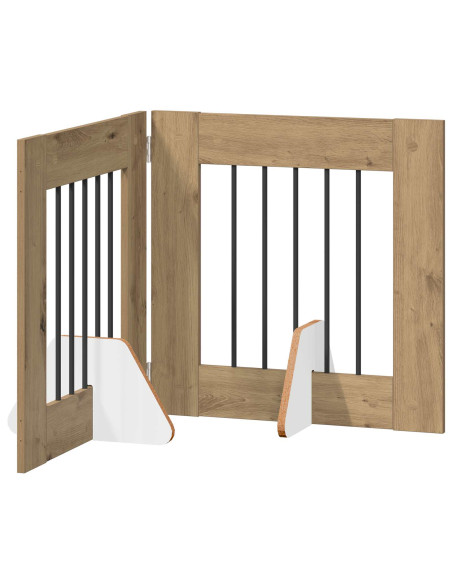 Cancello per cani con supporti 2 pcs Rovere Artigianale