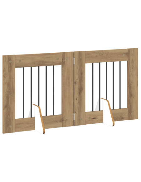 Cancello per cani con supporti 2 pcs Rovere Artigianale