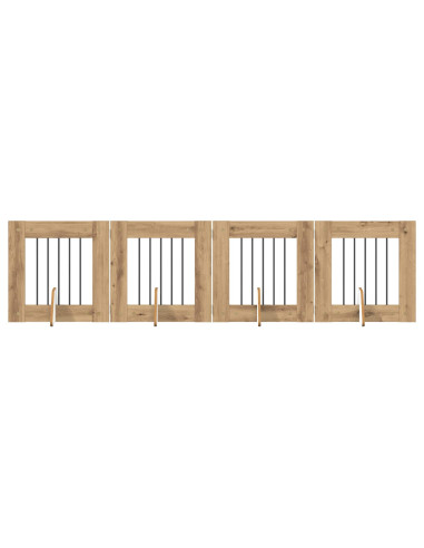 Cancello per cani con supporti 4 pcs Rovere Artigianale