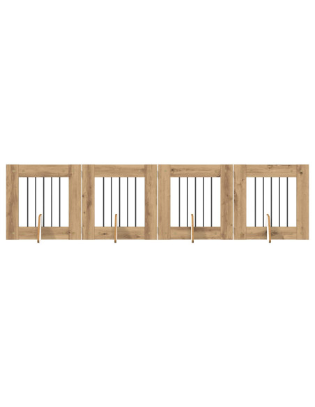 Cancello per cani con supporti 4 pcs Rovere Artigianale