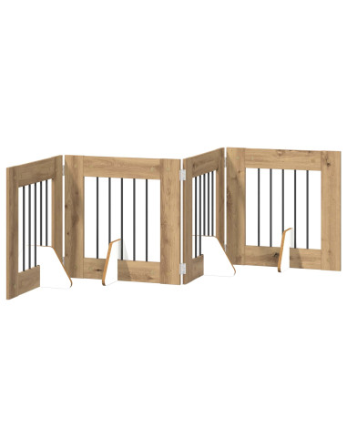 Cancello per cani con supporti 4 pcs Rovere Artigianale
