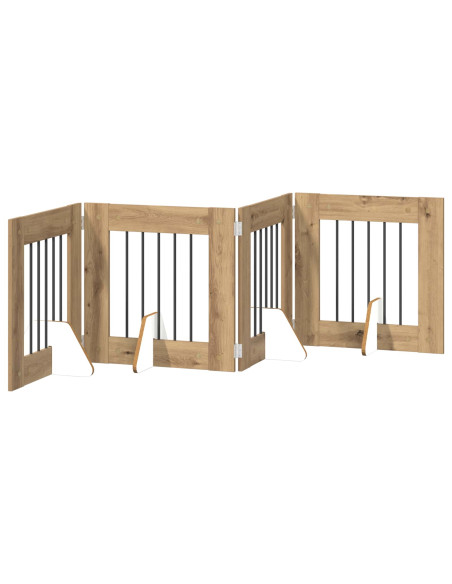 Cancello per cani con supporti 4 pcs Rovere Artigianale
