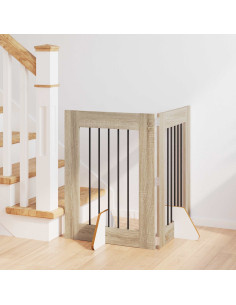 Cancello per cani con supporti 2 pcs Rovere Sonoma 60 x 80 cm