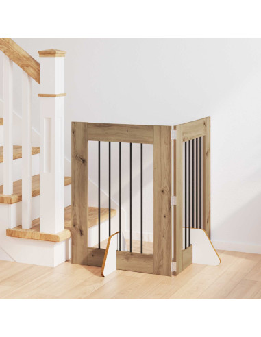 Cancello per cani con supporti 2 pcs Rovere Artigianale