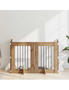 Cancello per cani con supporti 4 pcs Rovere Artigianale