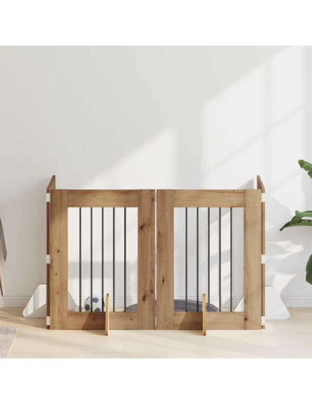 Cancello per cani con supporti 4 pcs Rovere Artigianale