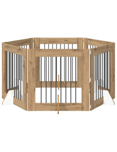Cancello per cani con supporti 6 pcs Rovere Artigianale 2
