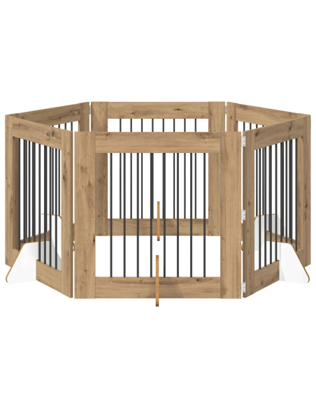 Cancello per cani con supporti 6 pcs Rovere Artigianale