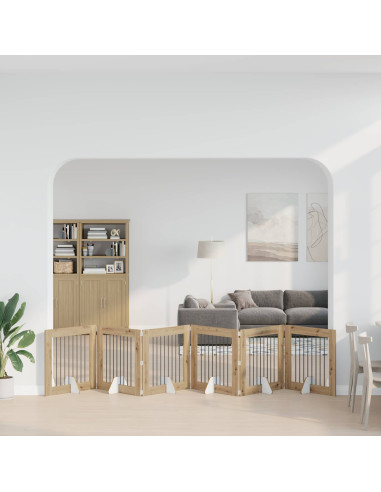Cancello per cani con supporti 6 pcs Rovere Artigianale