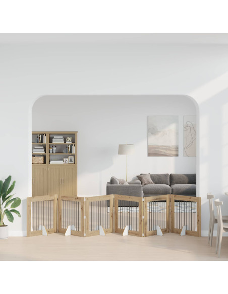 Cancello per cani con supporti 6 pcs Rovere Artigianale