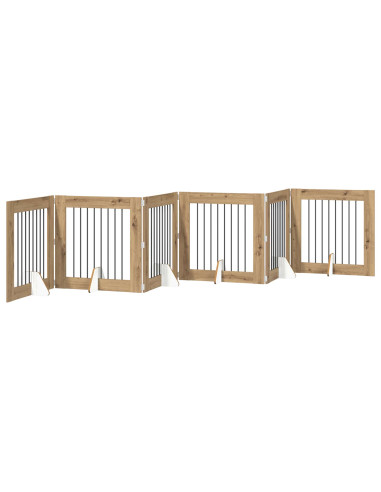 Cancello per cani con supporti 6 pcs Rovere Artigianale
