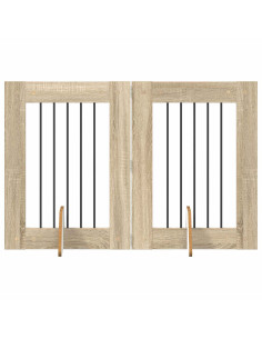 Cancello per cani con supporti 2 pcs Rovere Sonoma 60 x 80 cm 2
