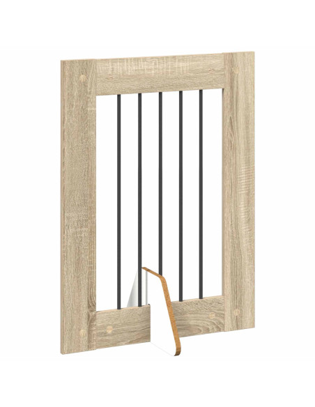 Cancello per cani con supporti 2 pcs Rovere Sonoma 60 x 80 cm
