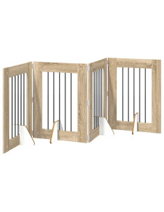 Cancello per cani con supporti 4 pcs Rovere Sonoma 60 x 80 cm 2