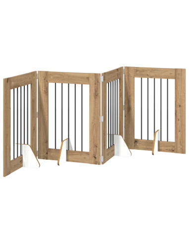 Cancello per cani con supporti 4 pcs Rovere Artigianale