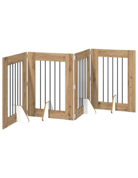 Cancello per cani con supporti 4 pcs Rovere Artigianale
