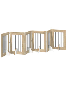 Cancello per cani con supporti 6 pcs Rovere Sonoma 60 x 80 cm 2