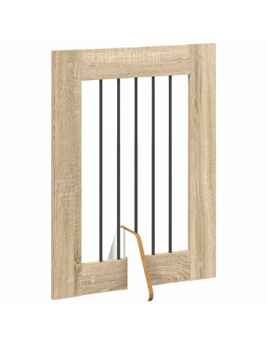 Cancello per cani con supporti 6 pcs Rovere Sonoma 60 x 80 cm