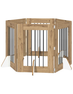 Cancello per cani con supporti 6 pcs Rovere Artigianale 2