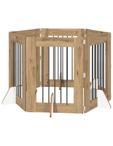 Cancello per cani con supporti 6 pcs Rovere Artigianale