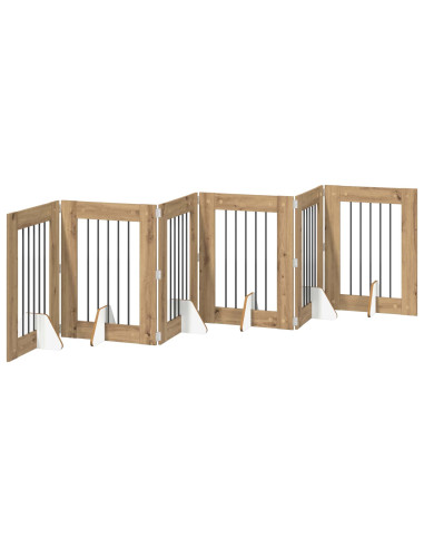 Cancello per cani con supporti 6 pcs Rovere Artigianale