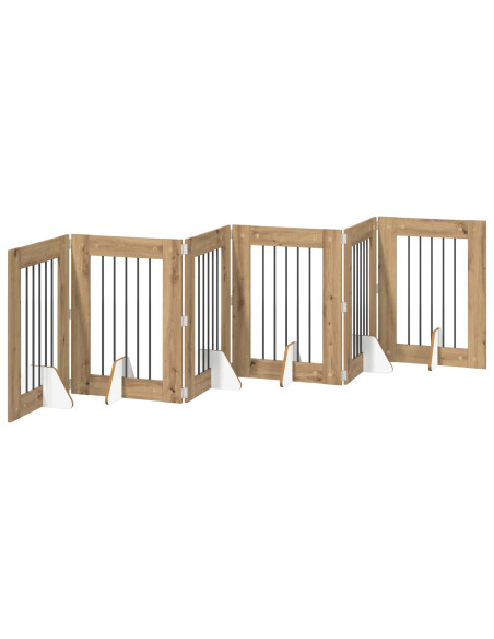 Cancello per cani con supporti 6 pcs Rovere Artigianale