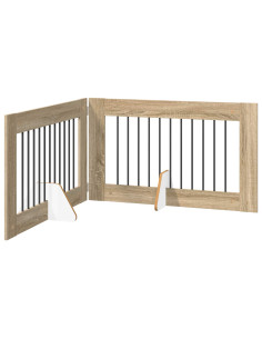 Cancello per cani con supporti 2 pcs Rovere Sonoma 100 x 60 cm 2