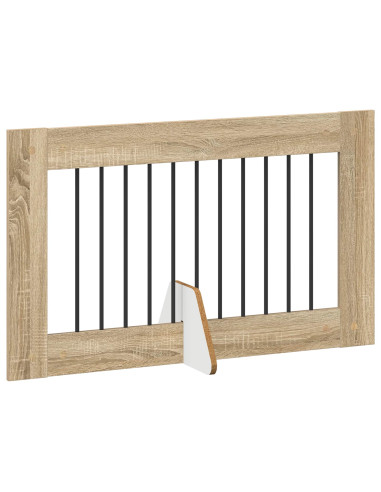 Cancello per cani con supporti 2 pcs Rovere Sonoma 100 x 60 cm