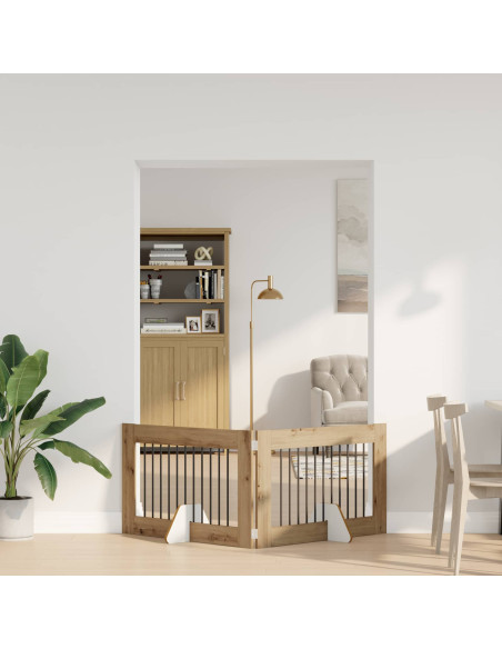 Cancello per cani con supporti 2 pcs Rovere Artigianale