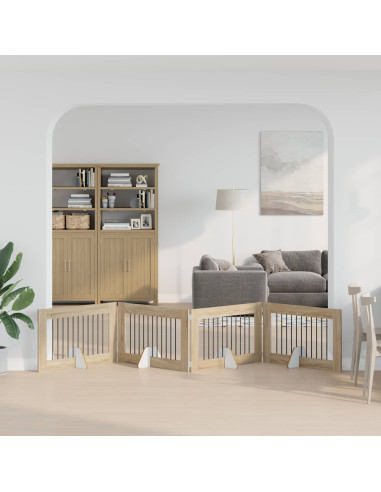 Cancello per cani con supporti 4 pcs Rovere Sonoma 100 x 60 cm
