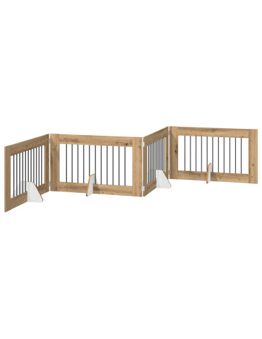 Cancello per cani con supporti 4 pcs Rovere Artigianale