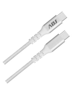 CAVO USB 2.0 C-C 1,5MT M/M WH 60W ALUMINIUM SHELL+NYLON 480MBPS ADJ