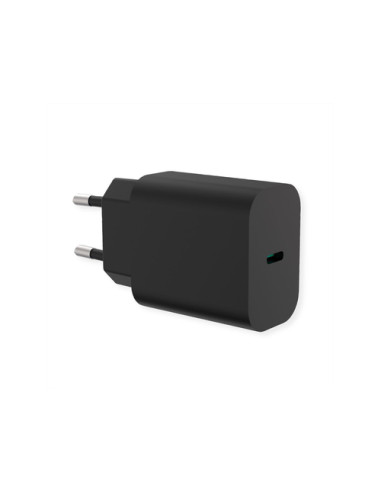 VALUE CARICATORE DA PARETE 1 PORTA TYPE C 25W NERO