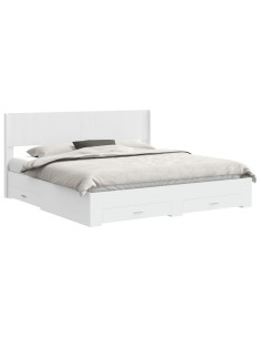Struttura del letto con stoccaggio e testata Bianco 2