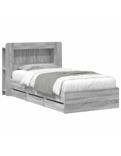 Telaio del letto con storage Sonoma grigio 90 x 200 cm