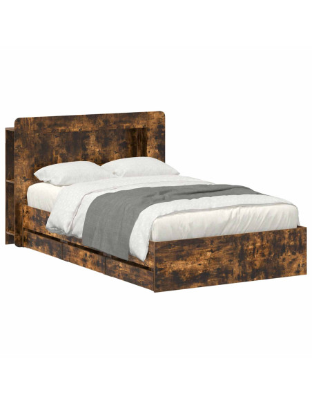 Telaio del letto con storage Rovere Fumo 120 x 190 cm