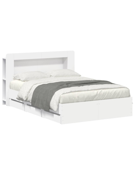 Telaio del letto con storage con testiera Bianco 150 x 200 cm