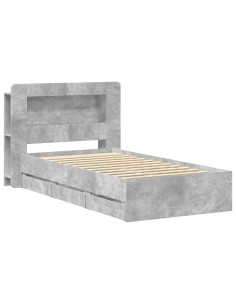 Telaio del letto con storage Grigio Cemento 90 x 190 cm 2